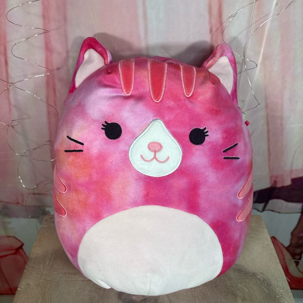 Squishmallows Pink Tie-Dye Cat Plush